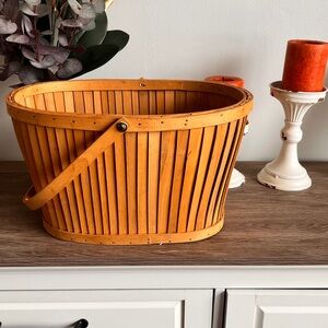 Elegant Brown Wooden Basket